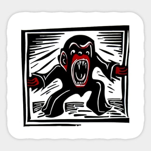 Screaming monkey in a suit Sticker